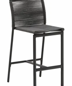 Kave Home Culip utendørs krakk laget av tauverk og hvit aluminium, 65 cm
