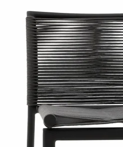 Kave Home Culip utendørs krakk laget av tauverk og hvit aluminium, 65 cm