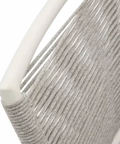 Kave Home Culip utendørs krakk laget av tauverk og hvit aluminium, 65 cm