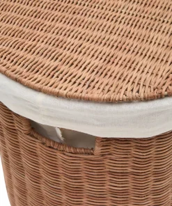 Kave Home Indali sett med 2 rottingkurver, Ø 50 cm / Ø 55 cm
