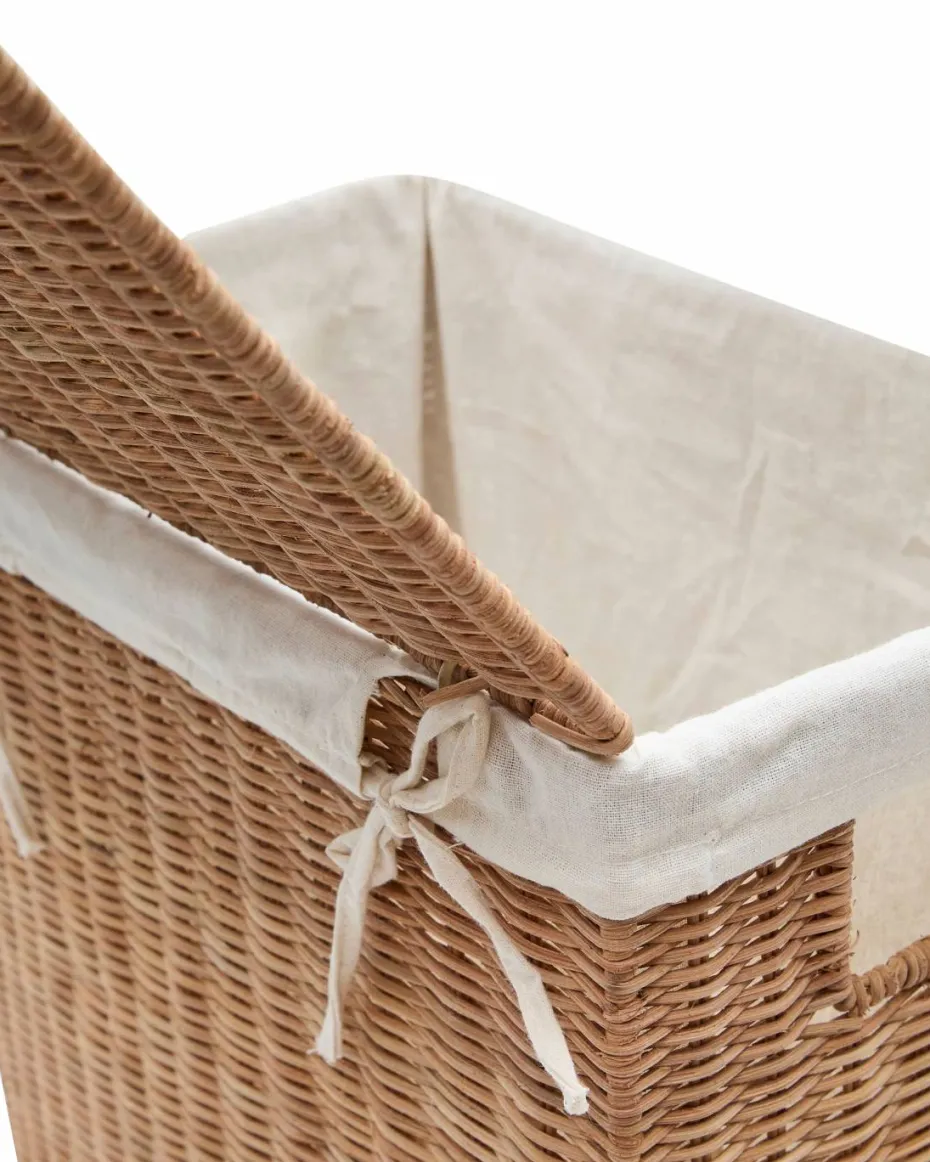 Kave Home Indali sett med 2 rottingkurver, 57 x 44 cm / 47 x 37 cm