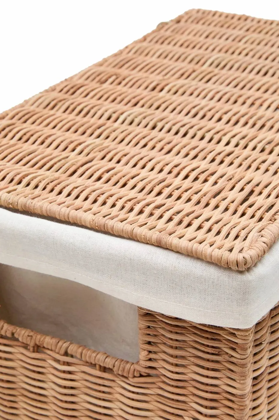 Kave Home Indali sett med 2 rottingkurver, 57 x 44 cm / 47 x 37 cm