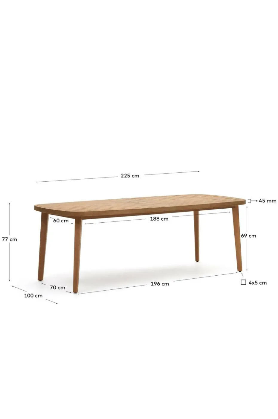 Kave Home Spisebord Maset, 100 x 225 cm