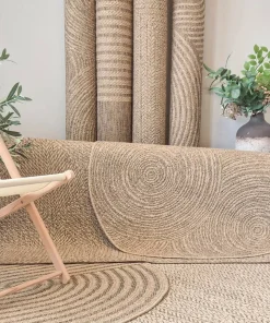 KM Home Flatvevd teppe Natural