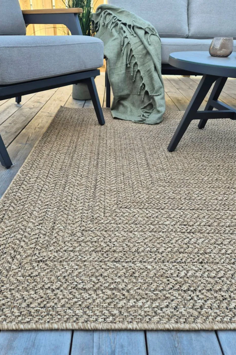 KM Home Flatvevd teppe Natural