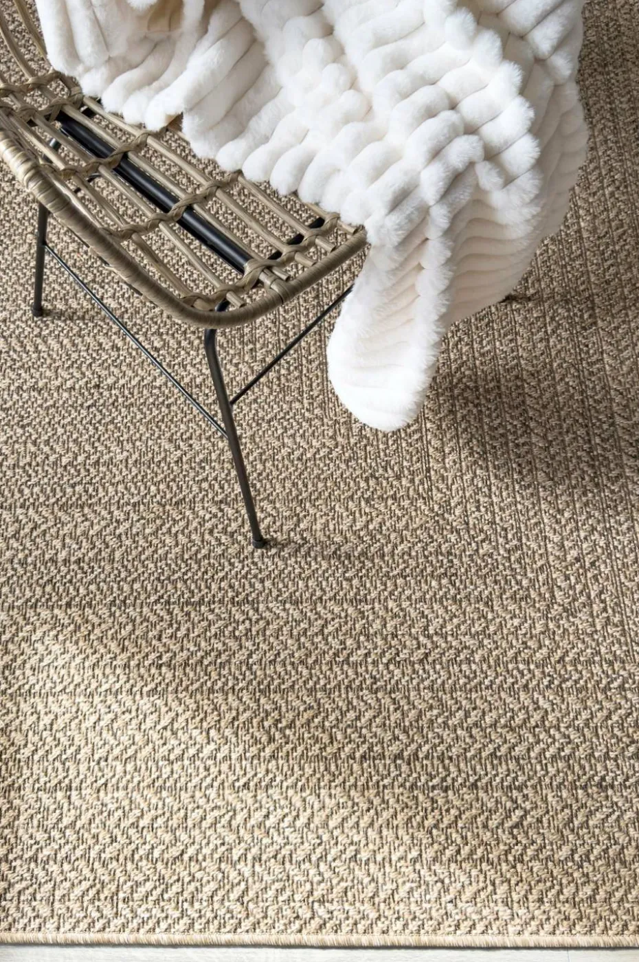 KM Home Flatvevd teppe Natural