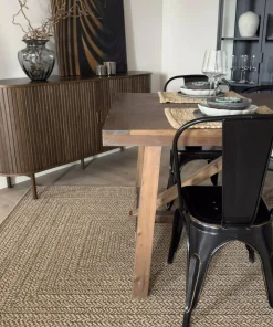 KM Home Flatvevd teppe Natural
