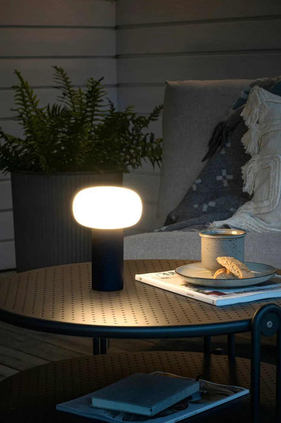 Konstsmide Bordlampe Antibes USB høyde 19 cm