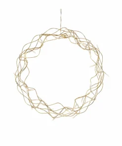 Konstsmide Krans av gullfarget metall, LED 30 cm