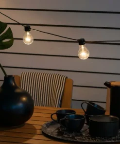 Konstsmide Lyssett 5 kl. pærer, B/O, LED 200cm