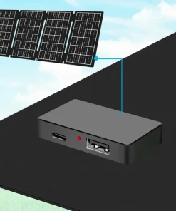 LogiLink Sammenleggbar solcellepanel 1x USB-C, 1 x USB-A 15w