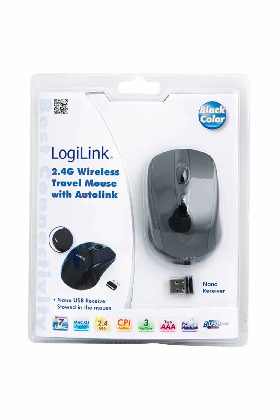 LogiLink Trådløs optisk mus 3-knapper
