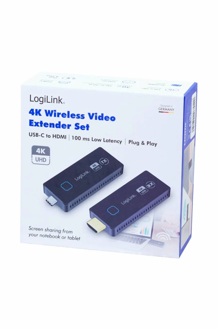 LogiLink Trådløs overføring USB-C til HDMI 4k 60 Hz