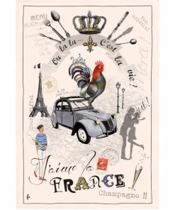 Maison Vivaraise Kjøkkenhåndkle France Panorama 48 X 72