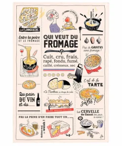 Maison Vivaraise Kjøkkenhåndkle Qui Veut Du Fromage 48x72