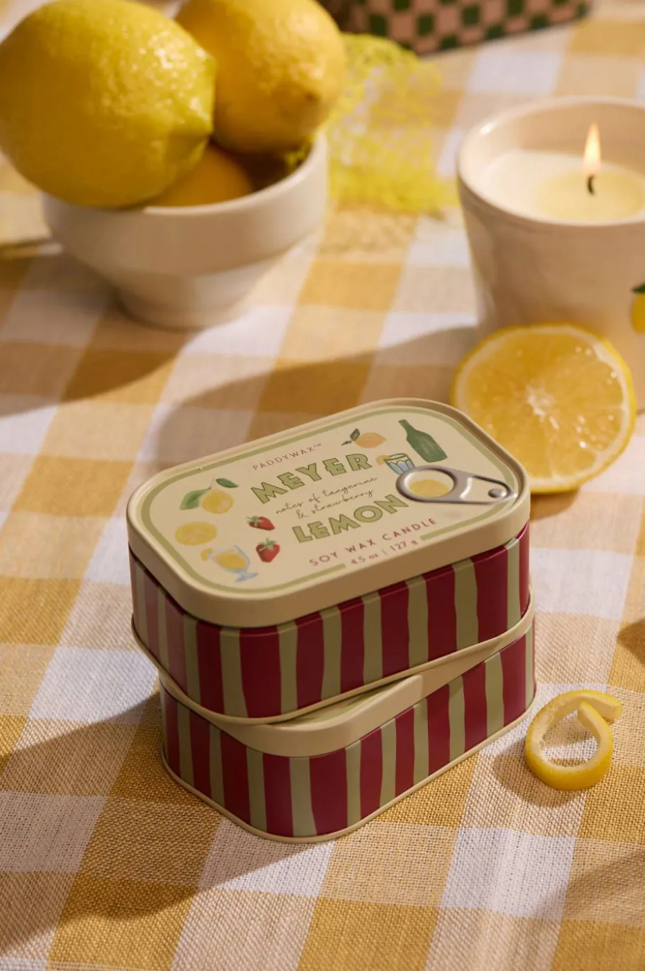 Paddywax Bistro Sitronlys i tinn med trykk - Meyer Lemon