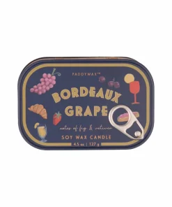 Paddywax Bistro Stearinlys i tinn med trykk - Bordeaux drue