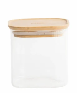 Pebbly Firkantede bokser med bambuslokk 800 ml