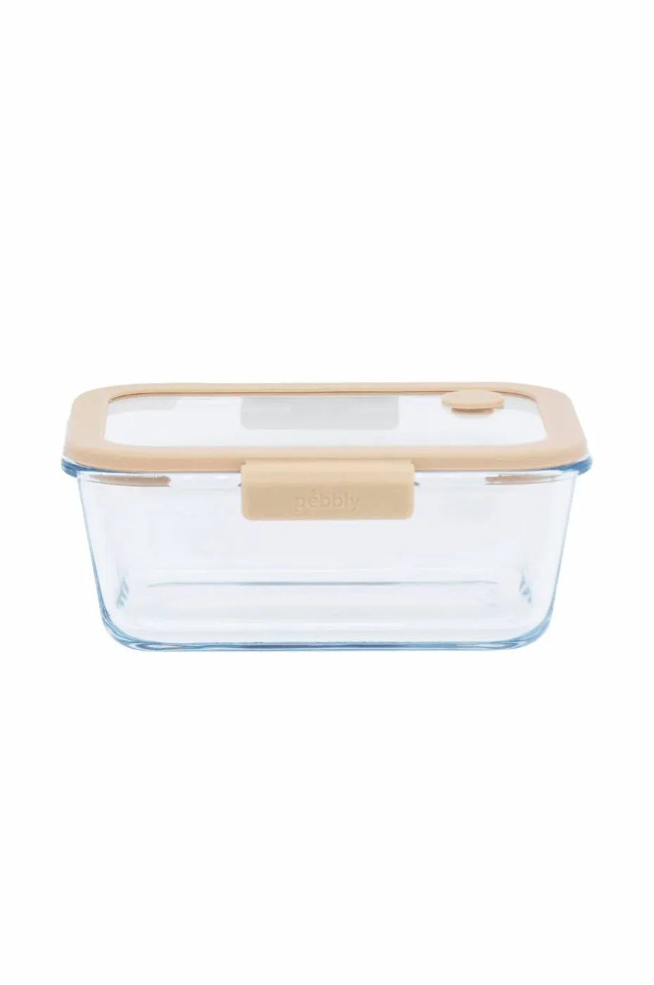Pebbly Rektangulær glassbeholder med glasslokk og vakuumhette - 1200 ml