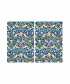 Pimpernel Bordbrikker Morris & Co Strawberry Thief Blue 4-pk