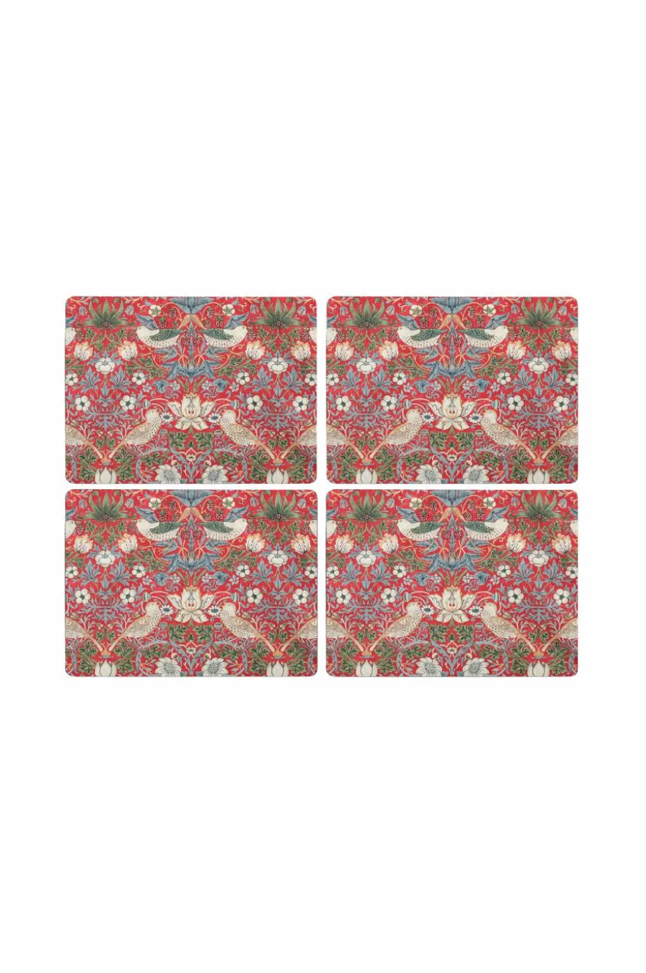 Pimpernel Bordbrikker Morris & Co Strawberry Thief Red 4-pk
