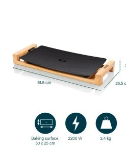 Princess Bordgrill Table Chef Pure Black Bamboo 50 x 25 cm