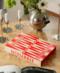 PRINTWORKS Klassisk - Backgammon-kunsten, rød/kremfarget