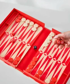 PRINTWORKS Klassisk - Backgammon-kunsten, rød/kremfarget