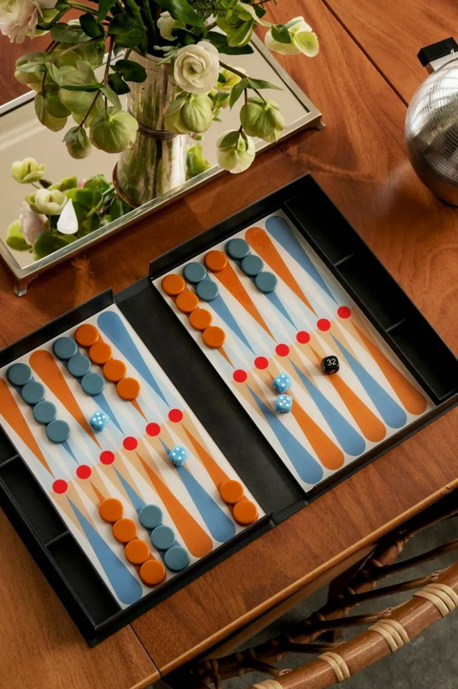 PRINTWORKS Klassisk - Backgammon-kunsten, antrasitt