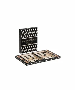 PRINTWORKS Lakkert Backgammon, svart