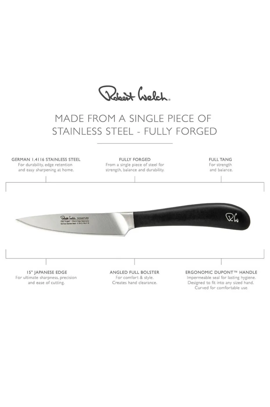 Robert Welch Grønnsaks-/skallkniv Signature 10cm/ 4