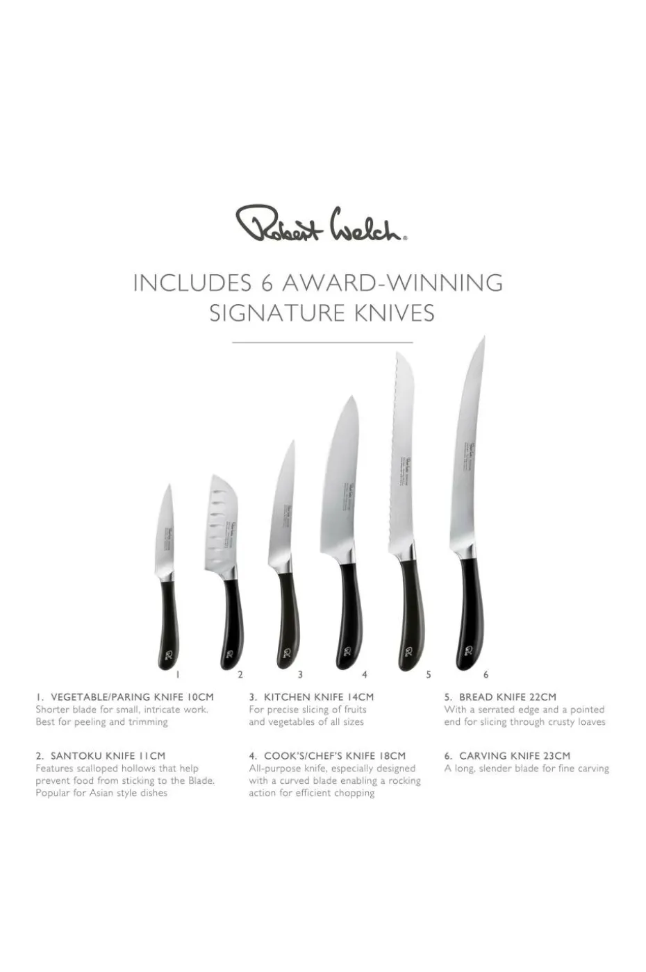 Robert Welch Knivblokk Signature Prism i eik inkl. 6 kniver