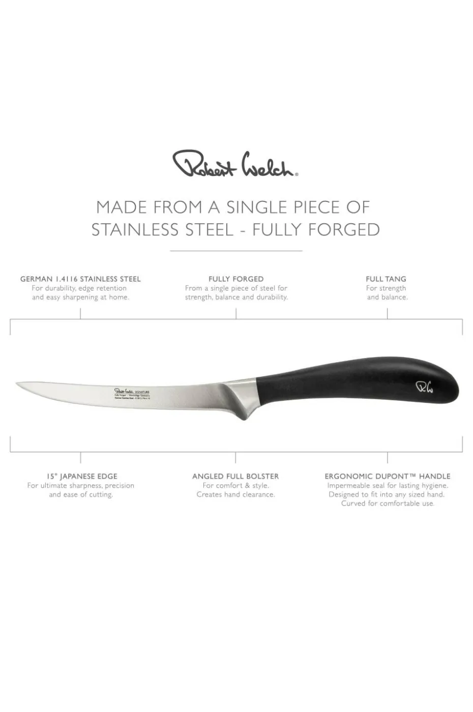 Robert Welch Utbeningskniv Signature 16 cm/6,5 cm