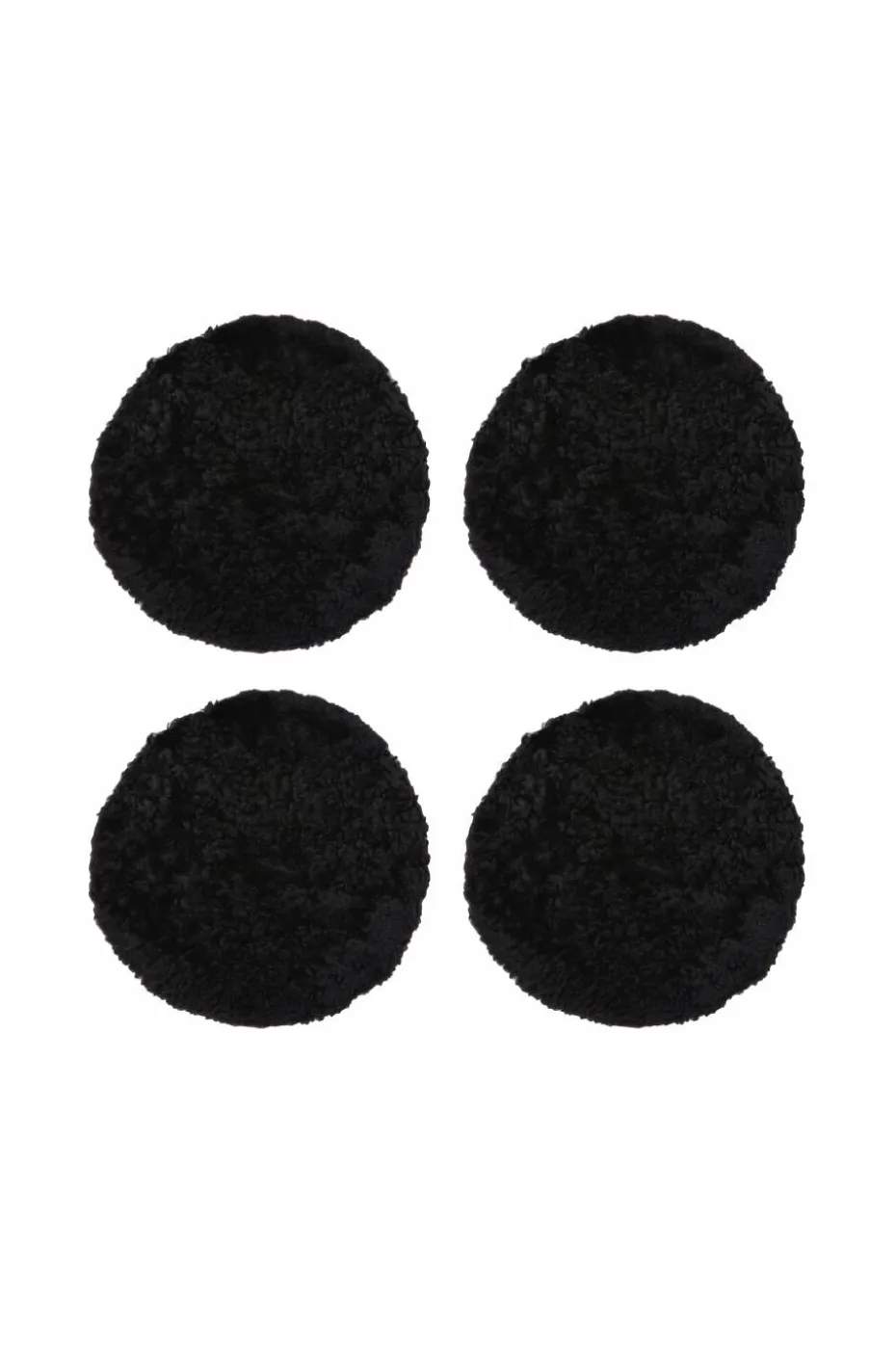 Skinnwille Saueskinnspute Round Curly 4-pakning