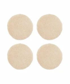 Skinnwille Saueskinnspute Round Curly 4-pakning
