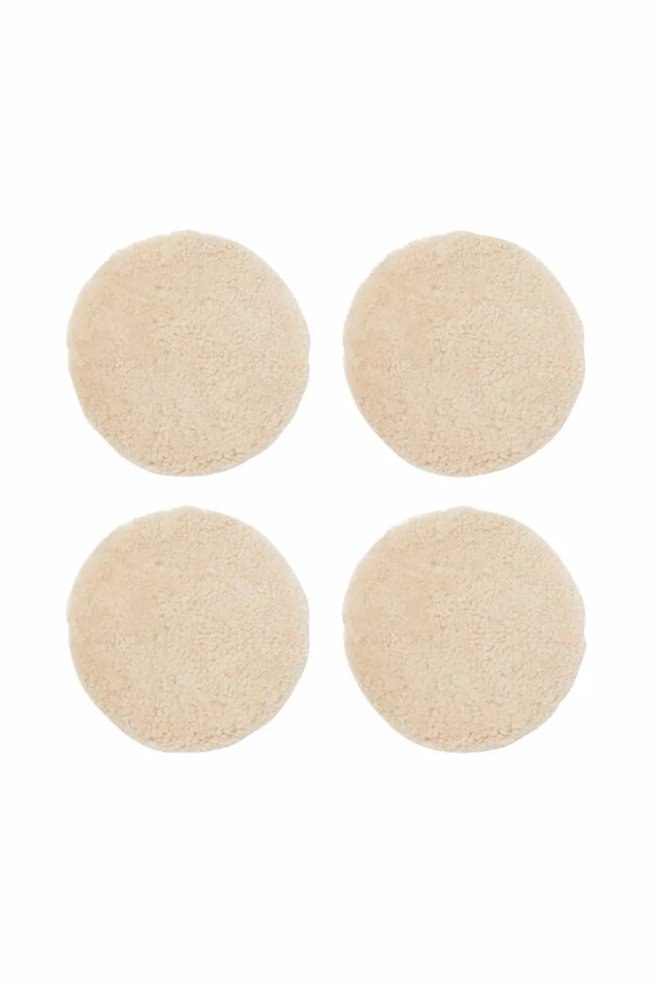 Skinnwille Saueskinnspute Round Curly 4-pakning
