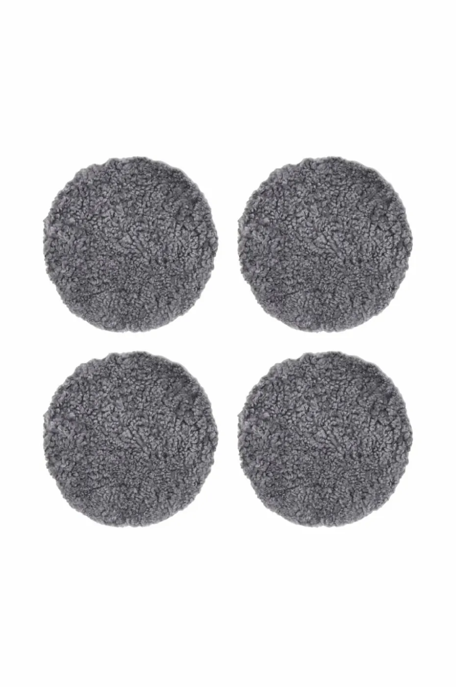 Skinnwille Saueskinnspute Round Curly 4-pakning