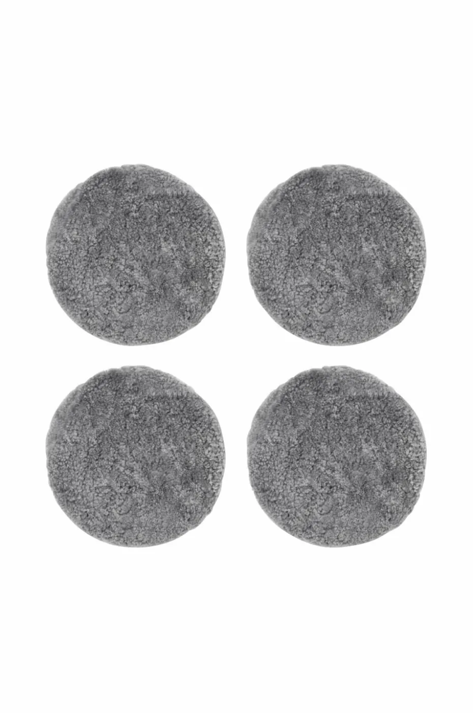 Skinnwille Saueskinnspute Round Curly 4-pakning