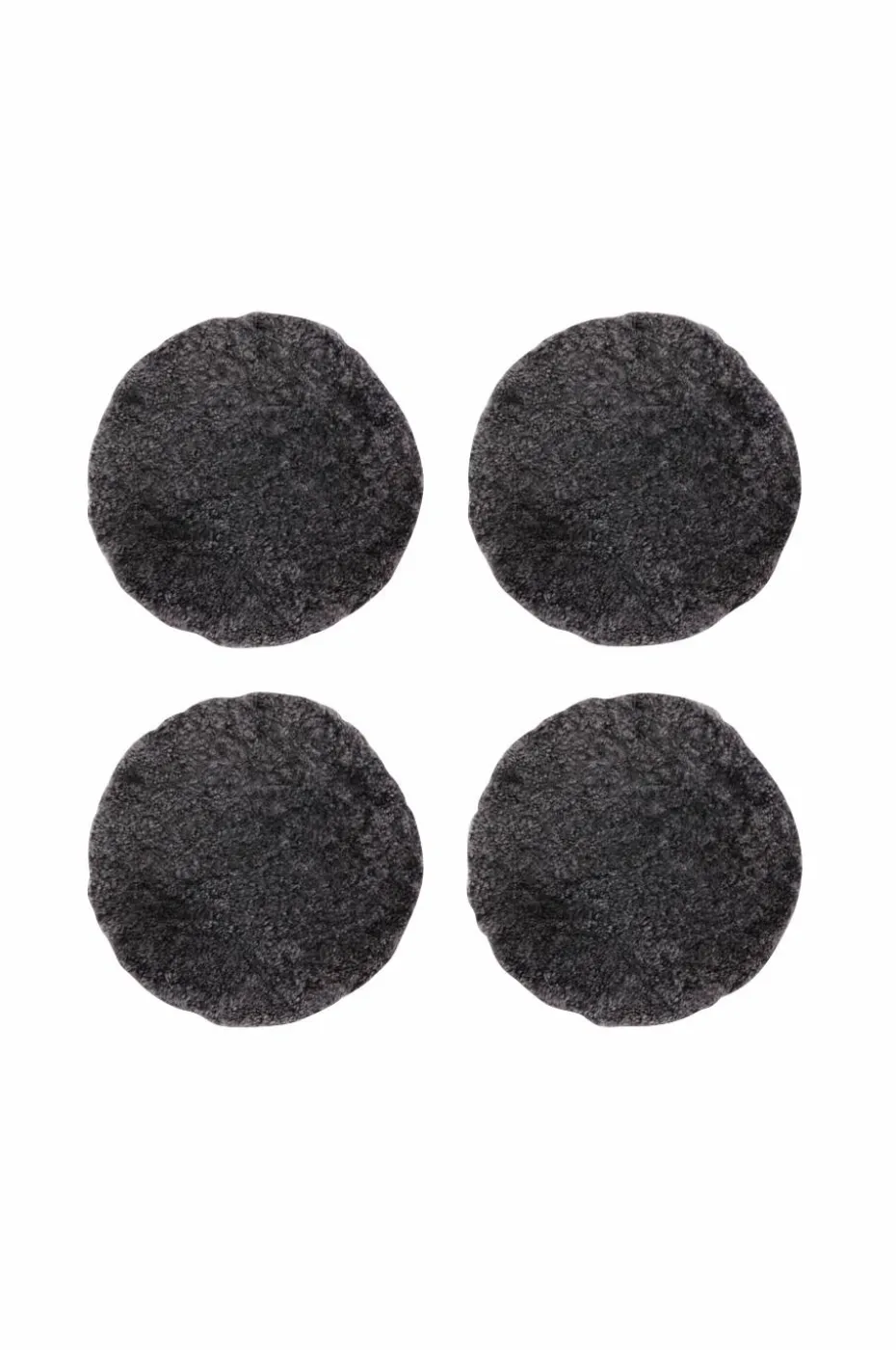 Skinnwille Saueskinnspute Round Curly 4-pakning