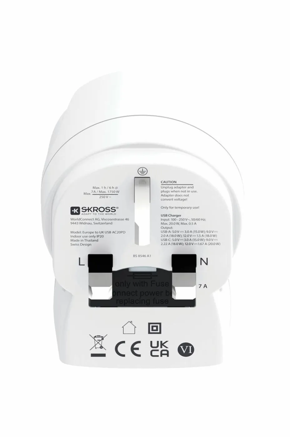 SKROSS Reiseadapter USB-A/USB-C 20W