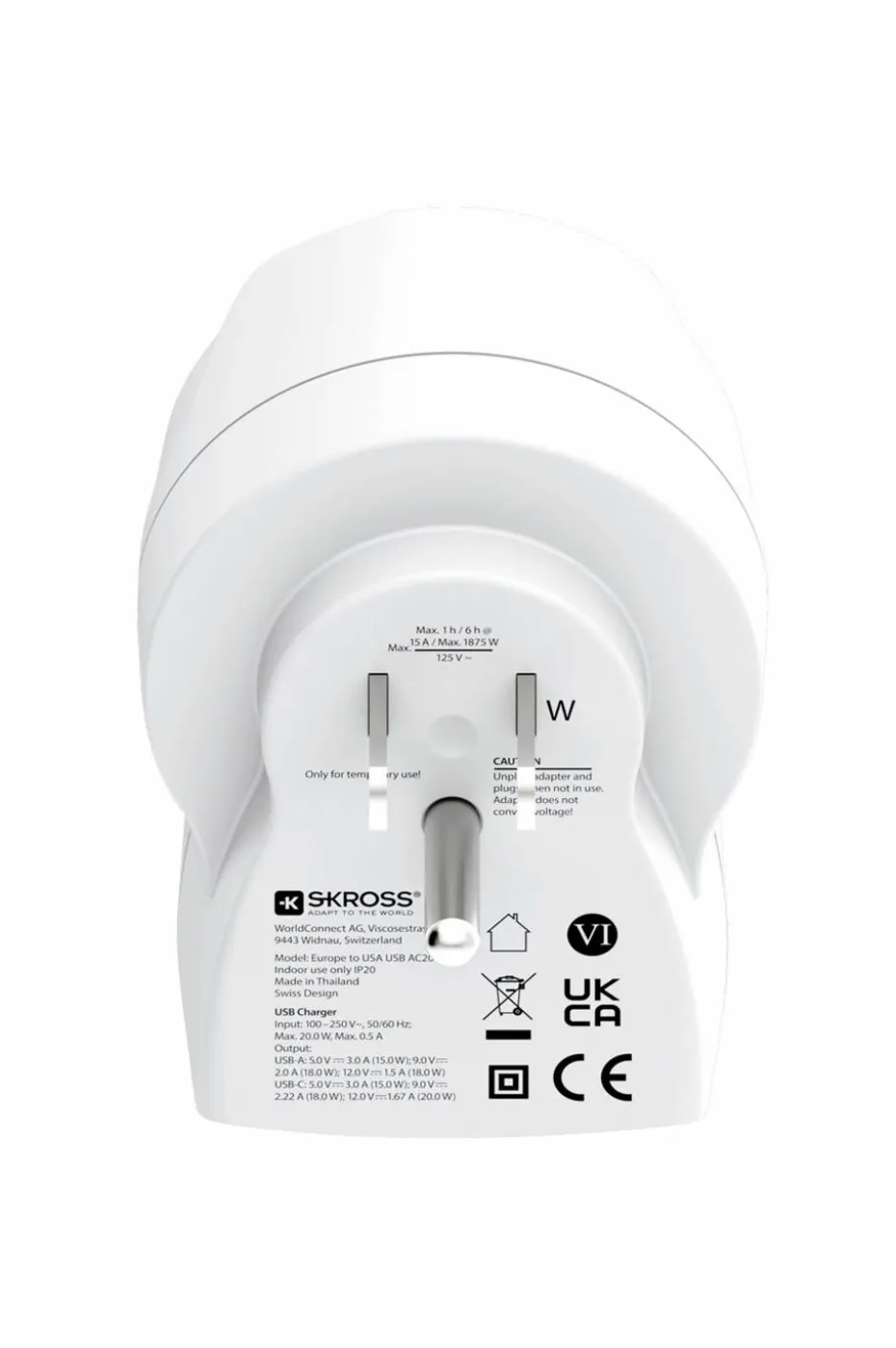 SKROSS Reiseadapter USB-A/USB-C 20W