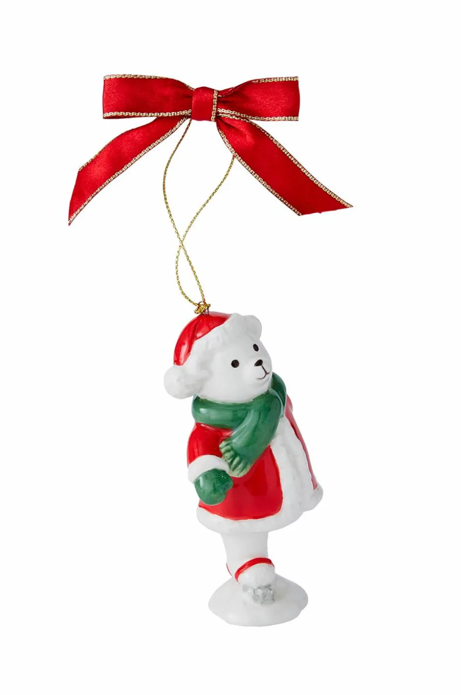 Spode Juletrepynt Skating Teddy Christmas Tree høyde 9,5 cm