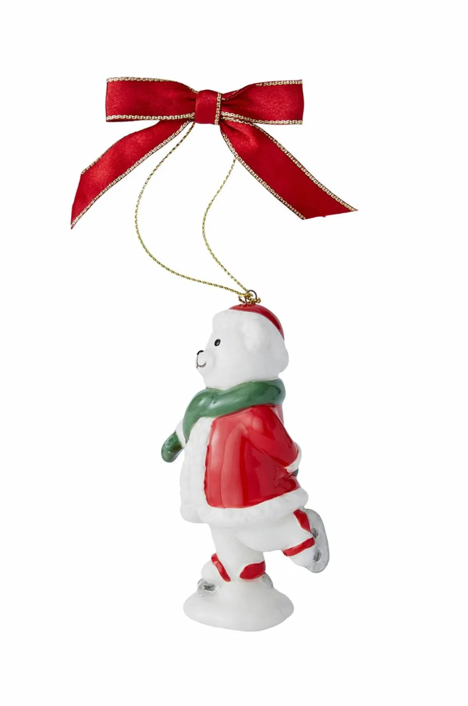 Spode Juletrepynt Skating Teddy Christmas Tree høyde 9,5 cm