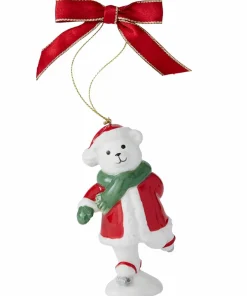 Spode Juletrepynt Skating Teddy Christmas Tree høyde 9,5 cm