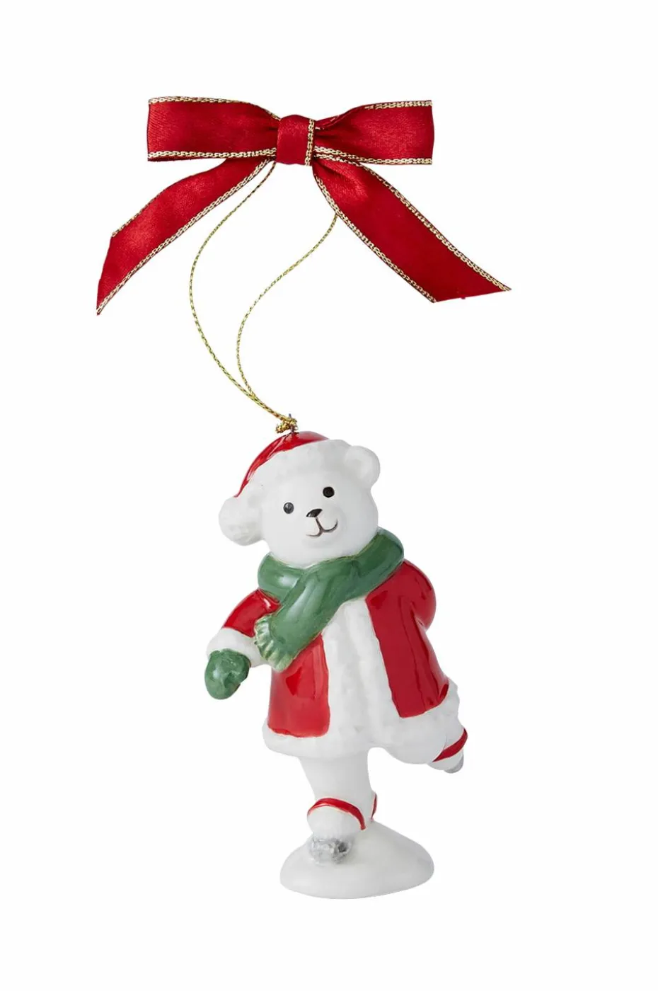 Spode Juletrepynt Skating Teddy Christmas Tree høyde 9,5 cm