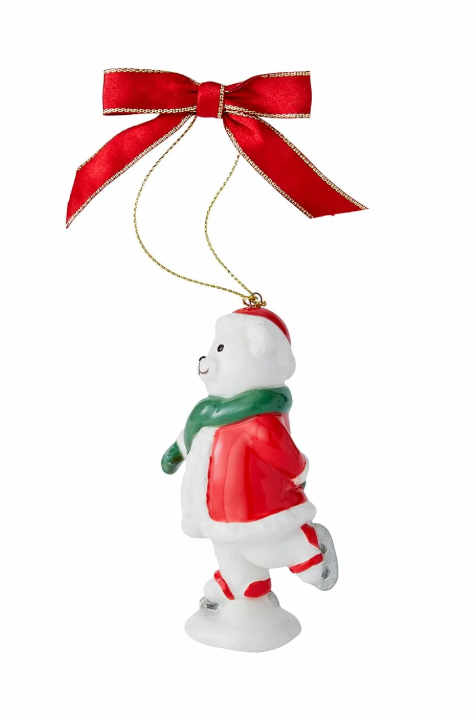 Spode Juletrepynt Skating Teddy Christmas Tree høyde 9,5 cm