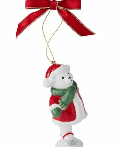 Spode Juletrepynt Skating Teddy Christmas Tree høyde 9,5 cm