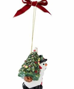 Spode Ornament Snømann bærer tre