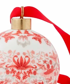 Spode WM Bauble - Strawberry Thief, Indian Red
