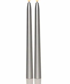 Star Trading LED-Taperlys Flamme Metal 2-p 28,5cm